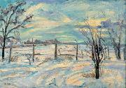 Waldemar Rosler Landscape in lights fields in the winter Germany oil painting artist
